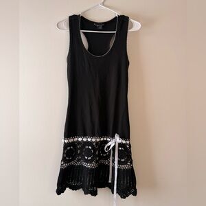 Moda International Black Dress with Lace Detail